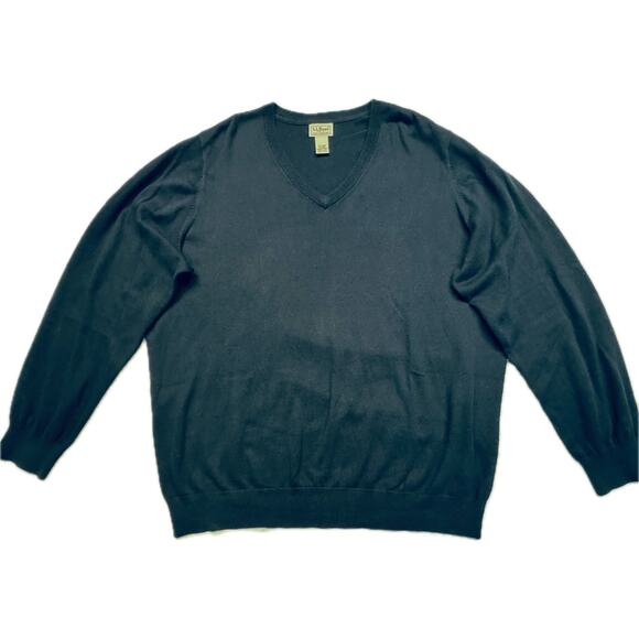 Nordstrom Soft Pullover V-Neck Cotton Cashmere Blend Sweater Men Size 2XB  Blue - Picture 1 of 5